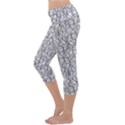 Elio s Shirt Faces in Black Outlines on White Capri Yoga Leggings View2