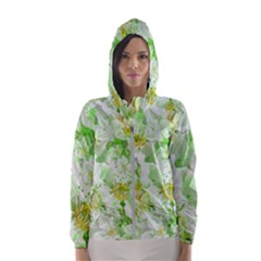 Light Floral Collage  Hooded Wind Breaker (women) by dflcprints