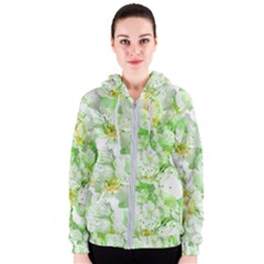 Light Floral Collage  Women s Zipper Hoodie by dflcprints