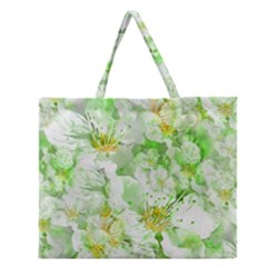 Light Floral Collage  Zipper Large Tote Bag by dflcprints