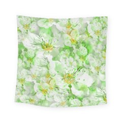 Light Floral Collage  Square Tapestry (small) by dflcprints