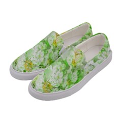 Light Floral Collage  Women s Canvas Slip Ons by dflcprints