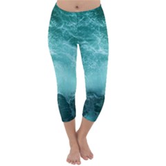 Green Ocean Splash Capri Winter Leggings  by snowwhitegirl