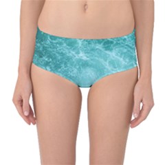 Green Ocean Splash Mid-waist Bikini Bottoms by snowwhitegirl