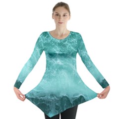 Green Ocean Splash Long Sleeve Tunic  by snowwhitegirl