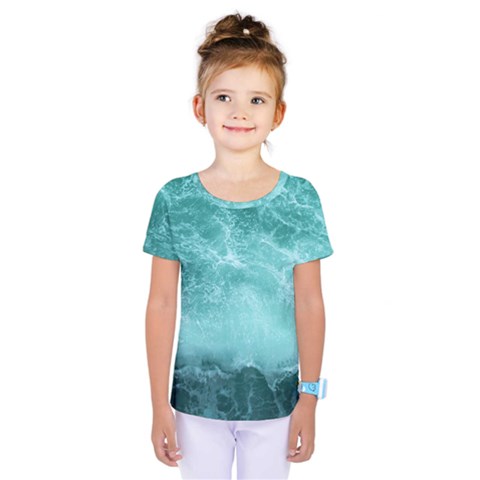 Green Ocean Splash Kids  One Piece Tee by snowwhitegirl