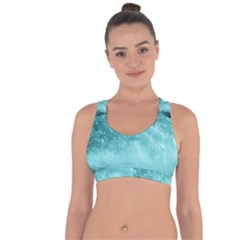 Green Ocean Splash Cross String Back Sports Bra