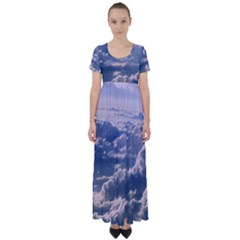 In The Clouds High Waist Short Sleeve Maxi Dress