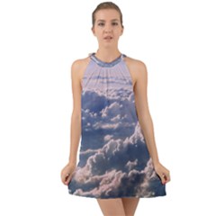 In The Clouds Halter Tie Back Chiffon Dress by snowwhitegirl