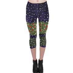 Snowy Roses Capri Leggings  by snowwhitegirl