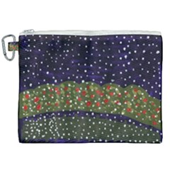 Snowy Roses Canvas Cosmetic Bag (xxl)