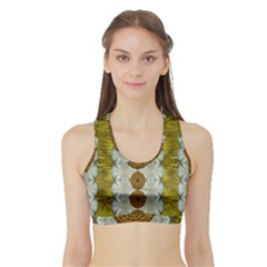 Spring In Mind And Flowers In Soul Be Happy Sports Bra With Border by pepitasart