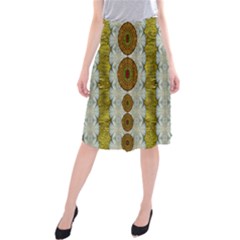 Spring In Mind And Flowers In Soul Be Happy Midi Beach Skirt by pepitasart