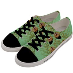 Lady Panda With Hat And Bat In The Sunshine Men s Low Top Canvas Sneakers by pepitasart