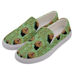 Lady Panda With Hat And Bat In The Sunshine Men s Canvas Slip Ons by pepitasart