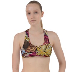 Octopus Floral Criss Cross Racerback Sports Bra by snowwhitegirl