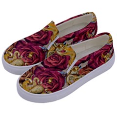 Octopus Floral Kids  Canvas Slip Ons by snowwhitegirl