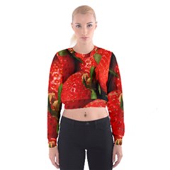 Red Strawberries Cropped Sweatshirt