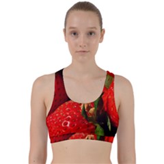 Red Strawberries Back Weave Sports Bra by snowwhitegirl