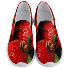 Red Strawberries Men s Lightweight Slip Ons by snowwhitegirl