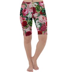 Rose Bushes Cropped Leggings  by snowwhitegirl