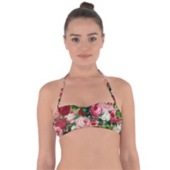 Rose Bushes Halter Bandeau Bikini Top