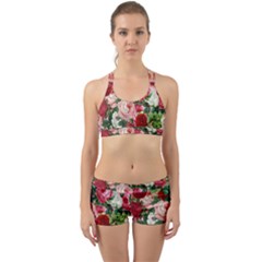 Rose Bushes Back Web Sports Bra Set by snowwhitegirl