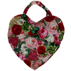 Rose Bushes Giant Heart Shaped Tote