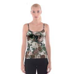 Rose Bushes Brown Spaghetti Strap Top