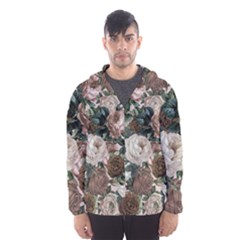 Rose Bushes Brown Hooded Wind Breaker (men) by snowwhitegirl