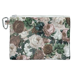 Rose Bushes Brown Canvas Cosmetic Bag (xl) by snowwhitegirl