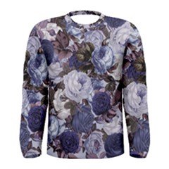 Rose Bushes Blue Men s Long Sleeve Tee by snowwhitegirl