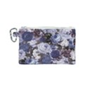 Rose Bushes Blue Canvas Cosmetic Bag (Small) View1