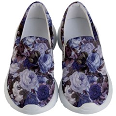 Rose Bushes Blue Kid s Lightweight Slip Ons