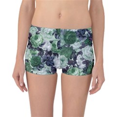 Rose Bushes Green Reversible Boyleg Bikini Bottoms by snowwhitegirl