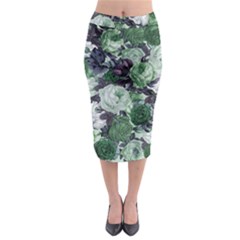 Rose Bushes Green Midi Pencil Skirt by snowwhitegirl