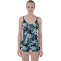 Rose Bushes Green Tie Front Two Piece Tankini View1