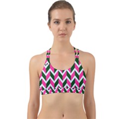 Chevron Pink Green Retro Back Web Sports Bra by snowwhitegirl