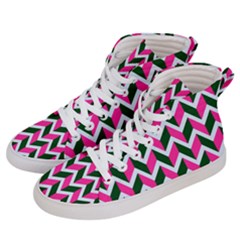 Chevron Pink Green Retro Men s Hi-top Skate Sneakers