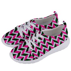 Chevron Pink Green Retro Women s Lightweight Sports Shoes