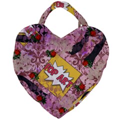 Red Retro Pop Giant Heart Shaped Tote