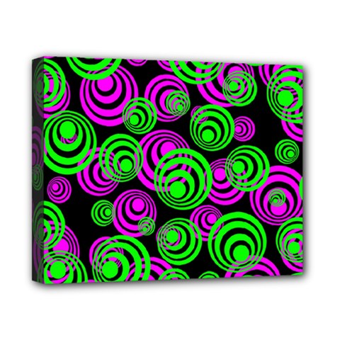 Neon Green And Pink Circles Canvas 10  X 8  by PodArtist