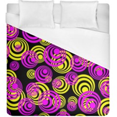 Neon Yellow And Hot Pink Circles Duvet Cover (king Size) by PodArtist