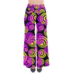 Neon Yellow And Hot Pink Circles Pants by PodArtist