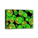 Neon yellow and Green Circles on Black Mini Canvas 6  x 4  View1