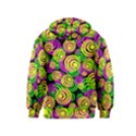 Bright Yellow Pink and Green Neon Circles Kids  Zipper Hoodie View2