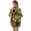 Bright Yellow Pink and Green Neon Circles Quarter Sleeve Kimono Robe View2