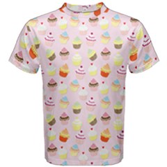 Baby Pink Valentines Cup Cakes Men s Cotton Tee by PodArtist