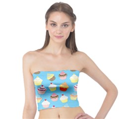 Pale Pastel Blue Cup Cakes Tube Top by PodArtist