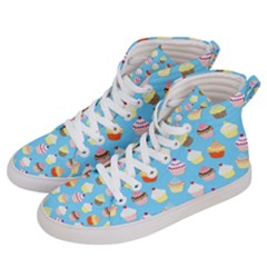 Pale Pastel Blue Cup Cakes Women s Hi-top Skate Sneakers by PodArtist